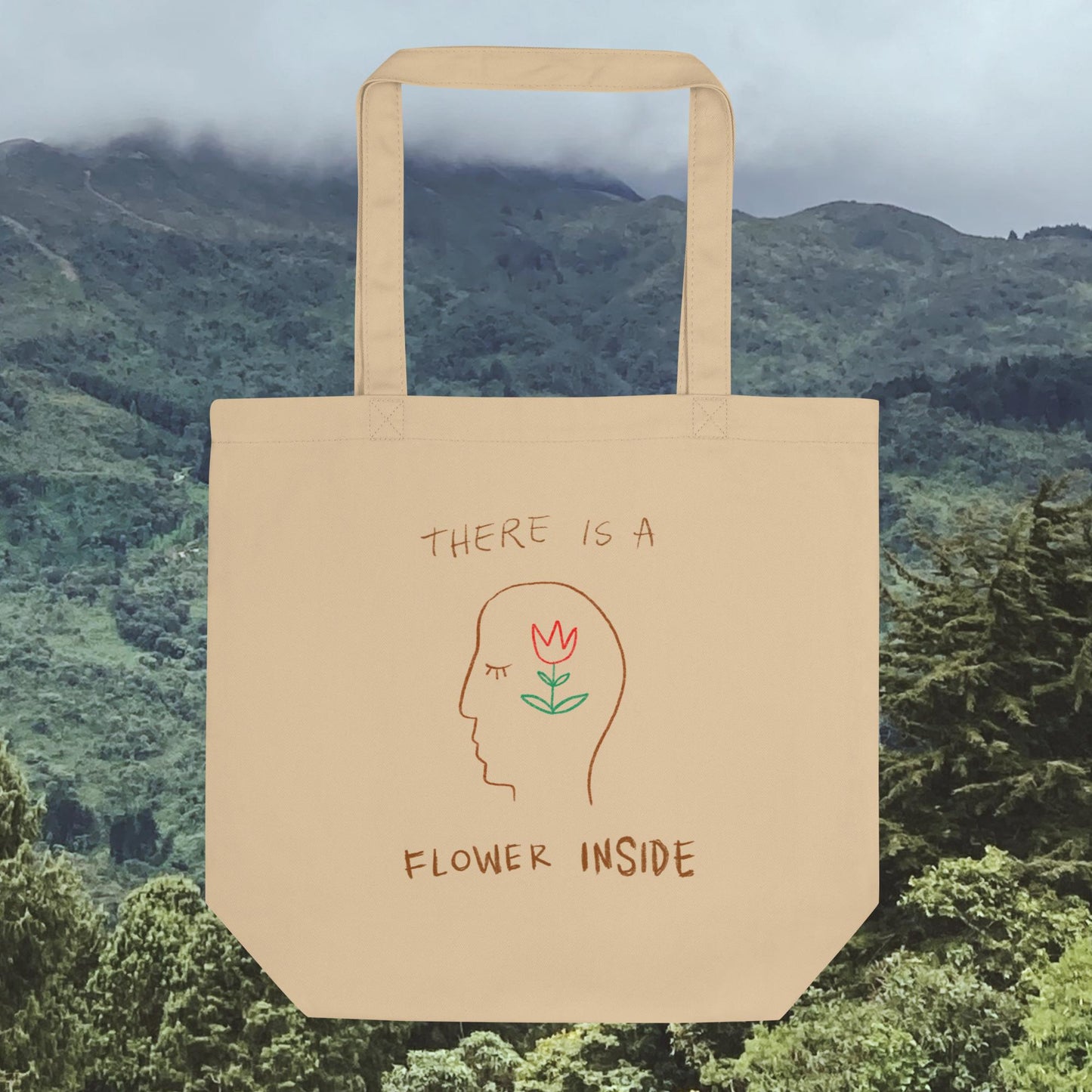 There is a flower inside Eco Tote Bag